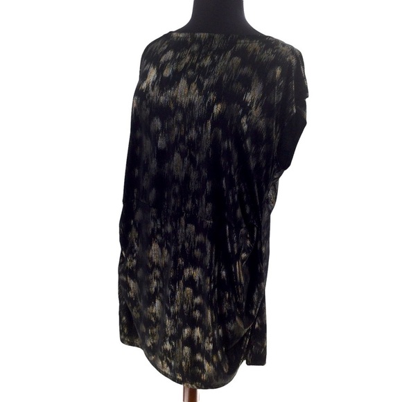 Lane Bryant Eloquent Size Black Silver and Gold Metallic Blouse - Picture 5 of 10